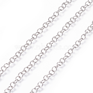 304 Stainless Steel Rolo Chains, Belcher Chain, Unwelded, Stainless Steel Color, 3.7mm, Links: 3.7x0.6mm(CHS-L020-021B-P)