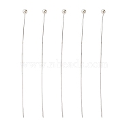 Brass Ball Head Pins, Lead Free and Nickel Free, Silver Color Plated, Size: about 0.6mm thick(22 Gauge), 40mm long, Head: 1.8mm(KK-H275-S-NF)