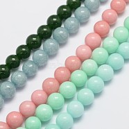 Natural & Dyed Malaysia Jade Bead Strands, Round, Mixed Color, 4mm, Hole: 0.8mm, about 92pcs/strand, 15 inch(G-A146-4mm-B)