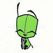 Computerized Embroidery Cloth Iron on/Sew on Patches, Costume Accessories, Lime, 118x55mm(DIY-F034-C03)