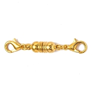 Brass Magnetic Clasps Converter, with Lobster Claw Clasps, Column, Golden, 45x5.5mm(KK-O134-01G)