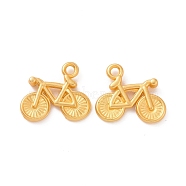 Rack Plating Alloy Pendants, Bicycle Charms, Matte Gold Color, 13.5x16x3mm, Hole: 1.5mm(FIND-H034-12G)