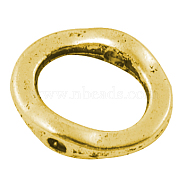 Tibetan Style Alloy Bead Frame, Ring, Antique Golden, Lead Free & Cadmium Free, 15x13x3.5mm, Hole: 1.5mm(X-GLF10768Y)