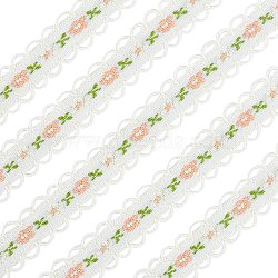 Embroidery Polyester Lace Trim, Flower Pattern, for DIY Clothing Accessories, Antique White, 1/2 inch(12mm),  about 22yards(20.116m)/bundle(OCOR-WH0033-03B)