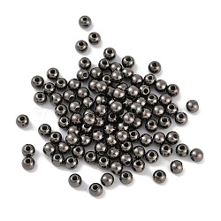 CCB Plastic Round Beads, Gunmetal, 4x3.5mm, Hole: 1.4mm(ALUM-U001-08A-02)