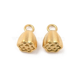 304 Stainless Steel Charms, Lotus Seed Pod Charm, Real 18K Gold Plated, 7.5x5.5x5.5mm, Hole: 1.5mm(STAS-H214-13G)
