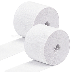 Flat Elastic Rubber Cord/Band, Webbing Garment Sewing Accessories, White, 60x0.5mm, about 5m/roll(EC-BC0001-26)