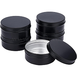 Round Aluminium Tin Cans, Aluminium Jar, Storage Containers for Cosmetic, Candles, Candies, with Screw Top Lid, Gunmetal, 10.3x4.2cm, Inner Diameter: 96mm, Capacity: 250ml(CON-WH0079-17C)