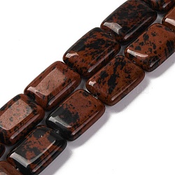 Natural Mahogany Obsidian Beads Strands, Rectangle, 18x13.5x5.5mm, Hole: 1.2mm, about 22pcs/strand, 15.75 inch(40cm)(G-T047-B26-01)