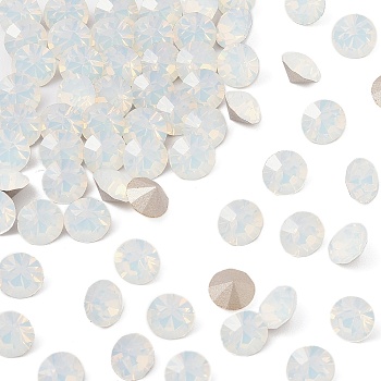 Preciosa&reg MAXIMA Crystal Round Stones, Czech Crystal, Dura Foiling, Round(431 11 615 Chaton), 01000 White Opal, SS6/PP13(1.9~2.1mm)