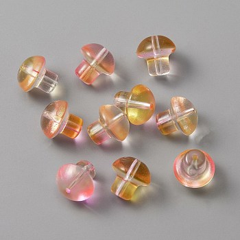 Transparent Glass Beads, Mushroom, Sandy Brown, 13.5x13.5mm, Hole: 1.6mm