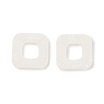 Opaque Resin Decoden Cabochons, Hollow Square, White, 18x18x2.5mm