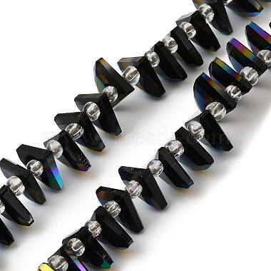 Black Fan Glass Beads