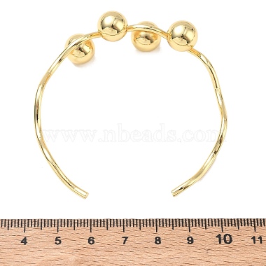 Wave Brass Cuff Bangles(BJEW-C157-04G)-5