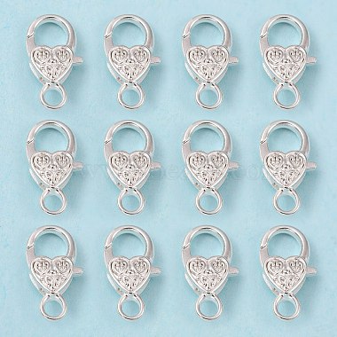 26mm Silver Heart Clasps