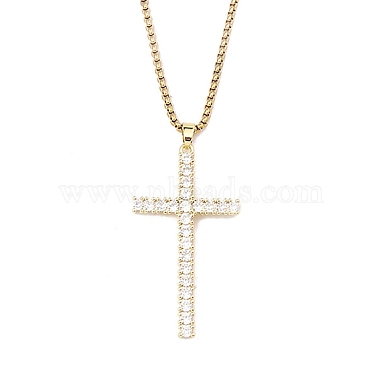 Clear Cross Brass Necklaces