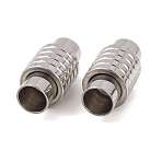 304 Stainless Steel Magnetic Clasps, Column, Stainless Steel Color, 20x10x10mm, Hole: 6mm(SA-CBA15BC-16P)