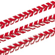 Spray Painted Brass Link Chains, Cobs Chains, Soldered, with Spool, Red, 7x6x2mm, 32.8 Feet(10m)/roll(CHC-M021-02D)