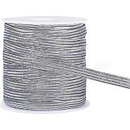 Flat Nylon Elastic Cords, for DIY Accessories, with 1Pc Plastic Empty Spools, Silver, 6mm, about 25.15~27.34 Yards(23~25m)/Roll(EC-BC0001-47A)