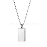 Stainless Steel Geometric Cube Pendant Necklace for Women's Daily Wear(QQ0405-2)
