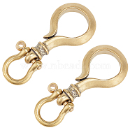 WADORN 1Pc Brass D Ring Screw Pin Anchor Shackle, with 1Pc Tibetan Style Solid Brass S Key Loop Hook, for Purse Strap Belt Bracelet DIY Leather Craft Making, Antique Golden & Golden, 24.5~55x24.8~30x7~10mm, Hole: 3.4~5.5mm(FIND-WR0010-61)