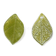Plastic Pendants, Leaf, Olive, 15.5x8x1mm, Hole: 1mm(KY-N015-172)