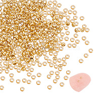 400Pcs 304 Stainless Steel Spacer Beads, Rondelle, Real 24K Gold Plated, 1.5x0.8mm, Hole: 0.8mm(STAS-UN0041-38)