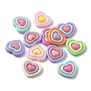 Valentine's Day Opaque Resin Decoden Cabochons, Heart, Mixed Color, 18x21x4mm(CRES-P030-E)