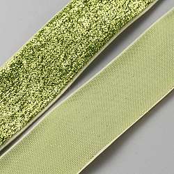 Sparkle Polyester Ribbon, Glitter Ribbon, Garment Accessories, Yellow Green, 1-1/2 inch(38mm), 25 yards/roll(OCOR-WH0082-158B-02)