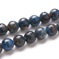 Natural Pegmatite Beads Strands, Round, Grade A, 8mm, Hole: 1mm, about 47pcs/strand, 15.43 inch(39.2cm)(G-F694-01A-8mm)