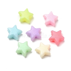 Opaque Acrylic Beads, Star, Mixed Color, 9x10x5mm, Hole: 1.8mm, about 2941pcs/500g(OACR-A020-11)