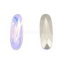 K9 Glass Rhinestone Cabochons, Pointed Back & Back Plated, Faceted, Oval, Violet, 15x5x3mm(MRMJ-N029-11-03)