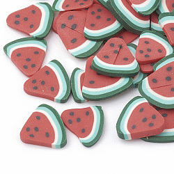 Handmade Polymer Clay Nail Art Decoration, Fashion Nail Care, No Hole, Fruit, Watermelon, Dark Red, 4~8x4~6x0.1~3mm(CLAY-N002-02K)