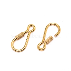 Brass Screw Carabiner Lock Charms, for Necklaces Making, Golden, 53.5x25x4mm, Inner Diameter: 46.5x18mm(KK-TAC0013-01)