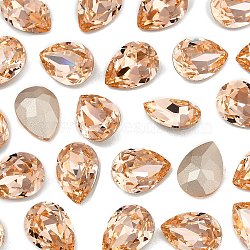 Preciosa&reg MAXIMA Crystal Fancy Stones, Czech Crystal, 435 16 301 Baroque Pear, Dura Foiling, 90300 Light Peach, 18x13mm(X-PRC-FE18-90300)
