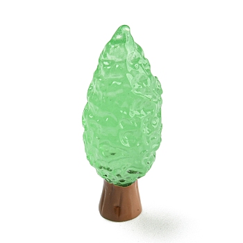 Luminous Resin Tree Display Decorations, Glow in the Dark, Micro Landscape Garden Decorations, Light Green, 11.5x28.5mm