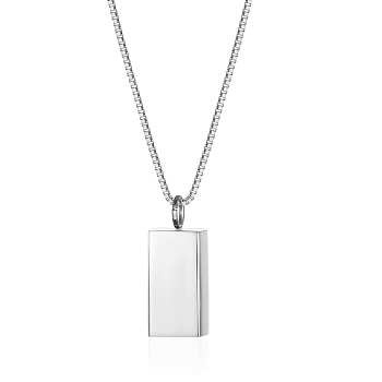 Stainless Steel Geometric Cube Pendant Necklace for Women's Daily Wear