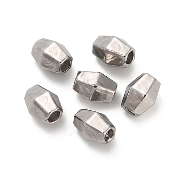 304 Stainless Steel Beads, Bicone, Faceted, Stainless Steel Color, 5x4x3.5mm, Hole: 1.5mm