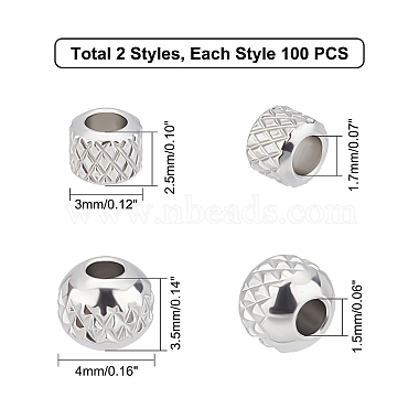 dicosmétique 200pcs 2 style 304 perles en acier inoxydable(STAS-DC0005-27)-5