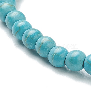 Synthetic Turquoise Beaded Stretch Bracelets(BJEW-A117-A-18)-4