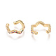 Golden Plated Brass Micro Pave Cubic Zirconia Cuff Earrings(EJEW-L244-13G)-2