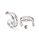304 Stainless Steel Double Layer C-shape Stud Earrings(EJEW-G326-01P)-2
