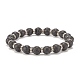 Natural Lava Rock Stretch Bracelet with Crystal Rhinestone Beads(BJEW-JB08191-02)-1