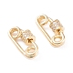 Brass Micro Pave Clear Cubic Zirconia Screw Carabiner Lock Charms(X-KK-F814-38G)-1