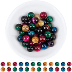 40Pcs Natural Tiger Eye Beads, Round, Mixed Dyed and Undyed, Mixed Color, 8.5mm, Hole: 1.2mm(G-PA0002-49)
