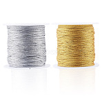2 Rolls 2 Colors 9-Ply Round PET Metallic Thread, Mixed Color, 0.5mm, 1 roll/color(MCOR-TA0001-03C)
