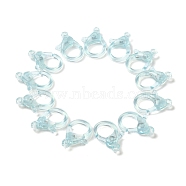 Transparent Plastic Lobster CLaw Clasps, Light Blue, 26x19x6mm, Hole: 2mm(KY-H005-A02)