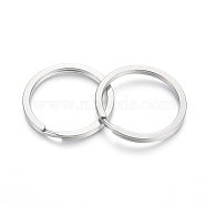 304 Stainless Steel Split Key Rings, Keychain Clasp Findings, Stainless Steel Color, 32x2.3mm, Wire: 2mm(STAS-I123-23C)