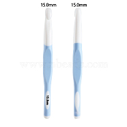 ABS Plastic Crochet Hooks Needles, with TPR Handle, for Braiding Crochet Sewing Tools, Light Sky Blue, 195mm, Pin: 15mm(SENE-PW0003-095D)