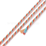 Cotton Cord, Braided Rope, with Paper Reel, for Wall Hanging, Crafts, Gift Wrapping, Colorful, 1.2mm, about 27.34 Yards(25m)/Roll(OCOR-E027-01B-23)